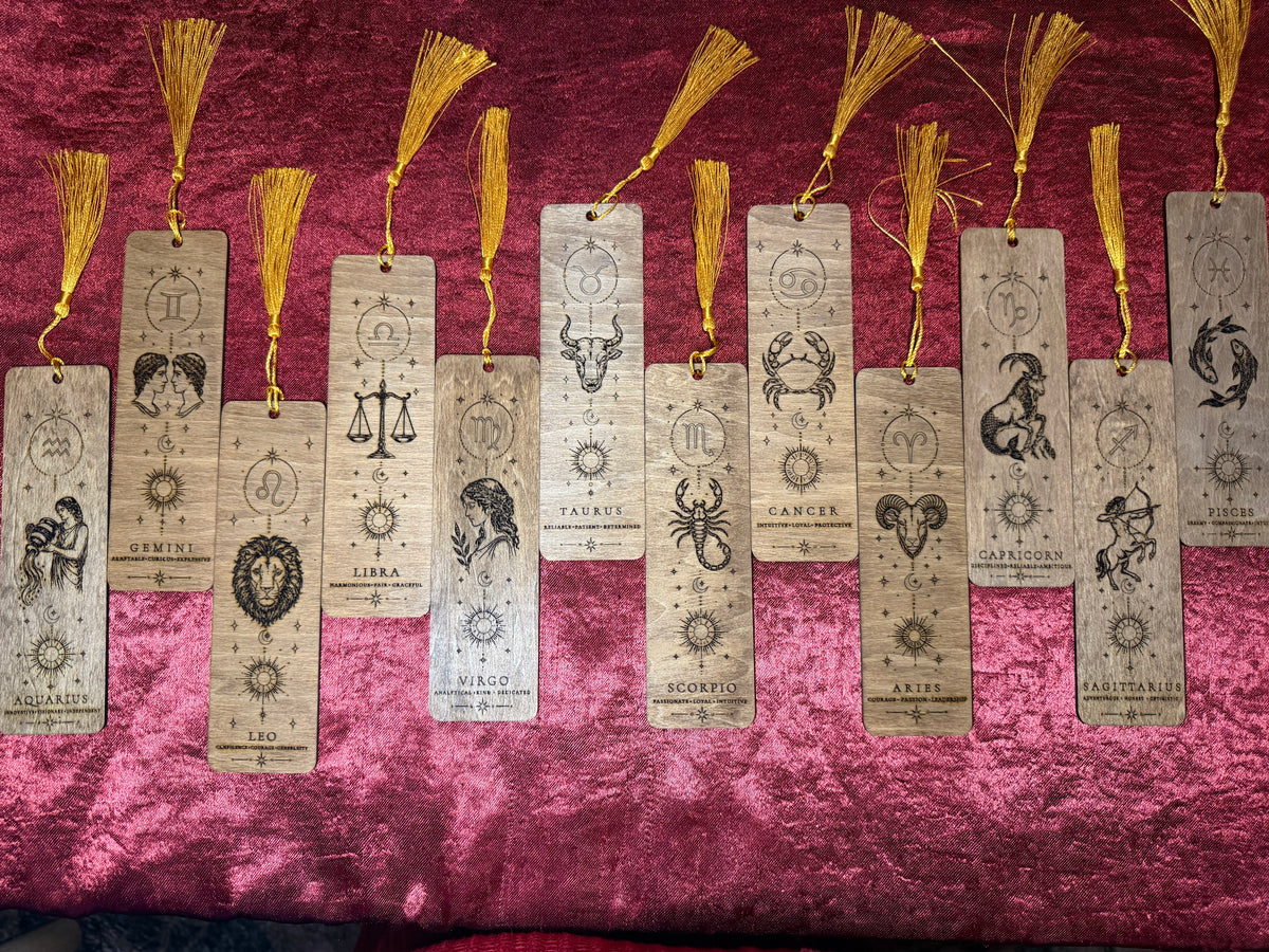 Wooden Zodiac Bookmarks